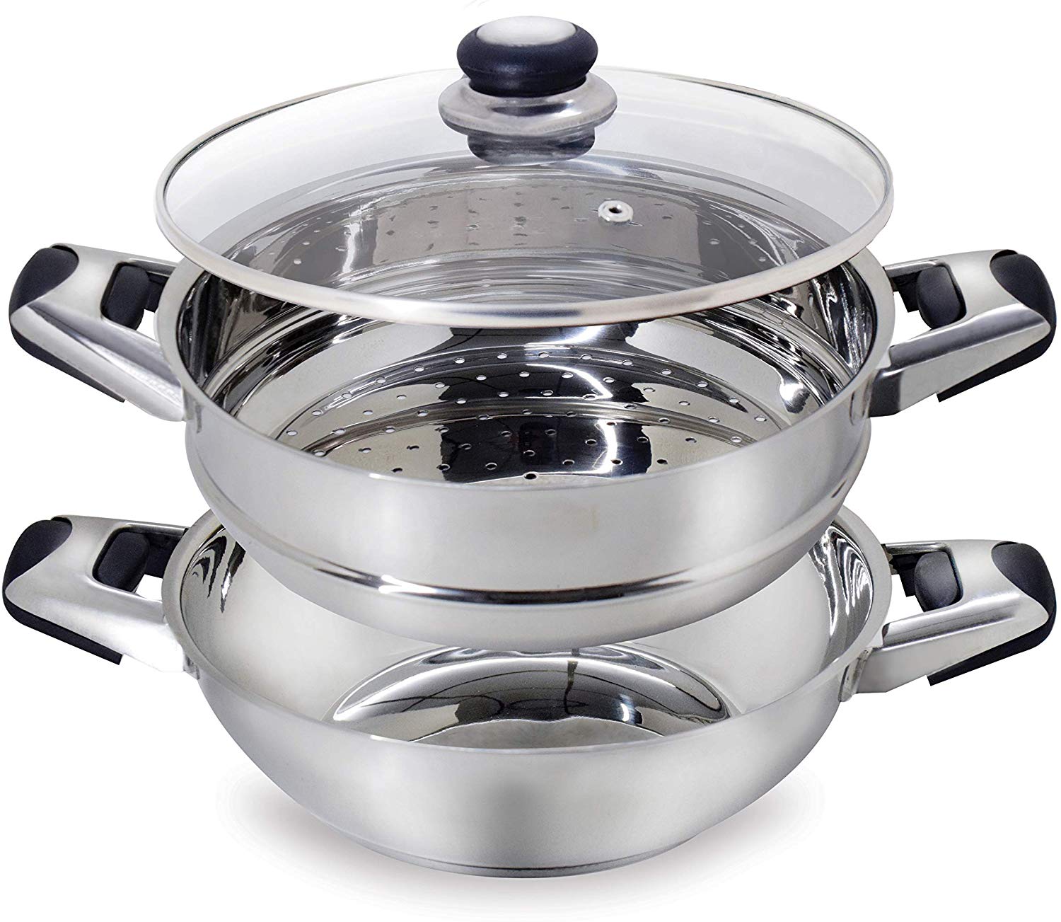 Stainless Steel Tri Ply Induction Base Multi Purpose Kadai and Steamer (1500 ml)