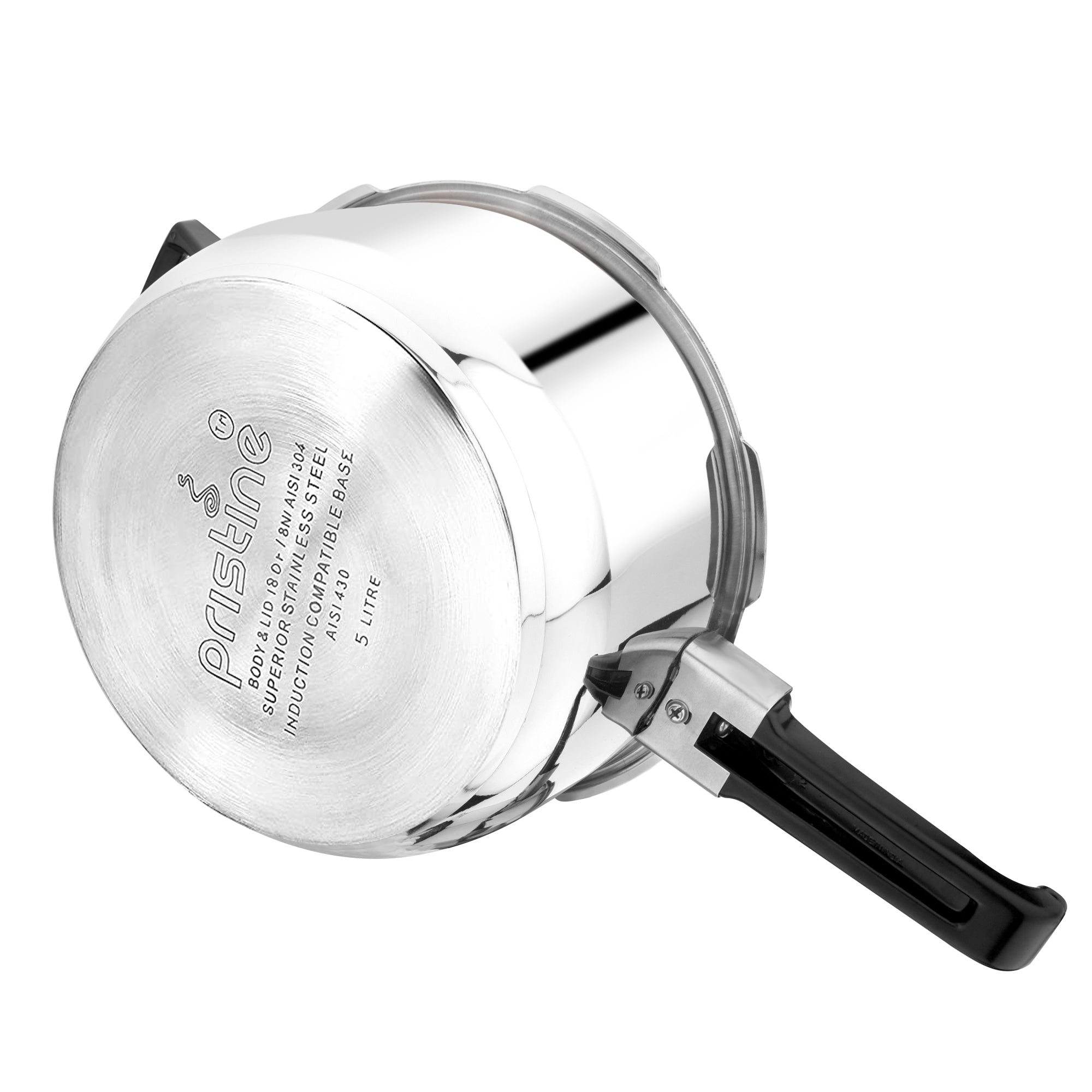 Classic 18/8 Stainless Steel Tri Ply Induction Base Outer Lid Handi Pressure Cooker (5 litres , Silver), ISI Marked