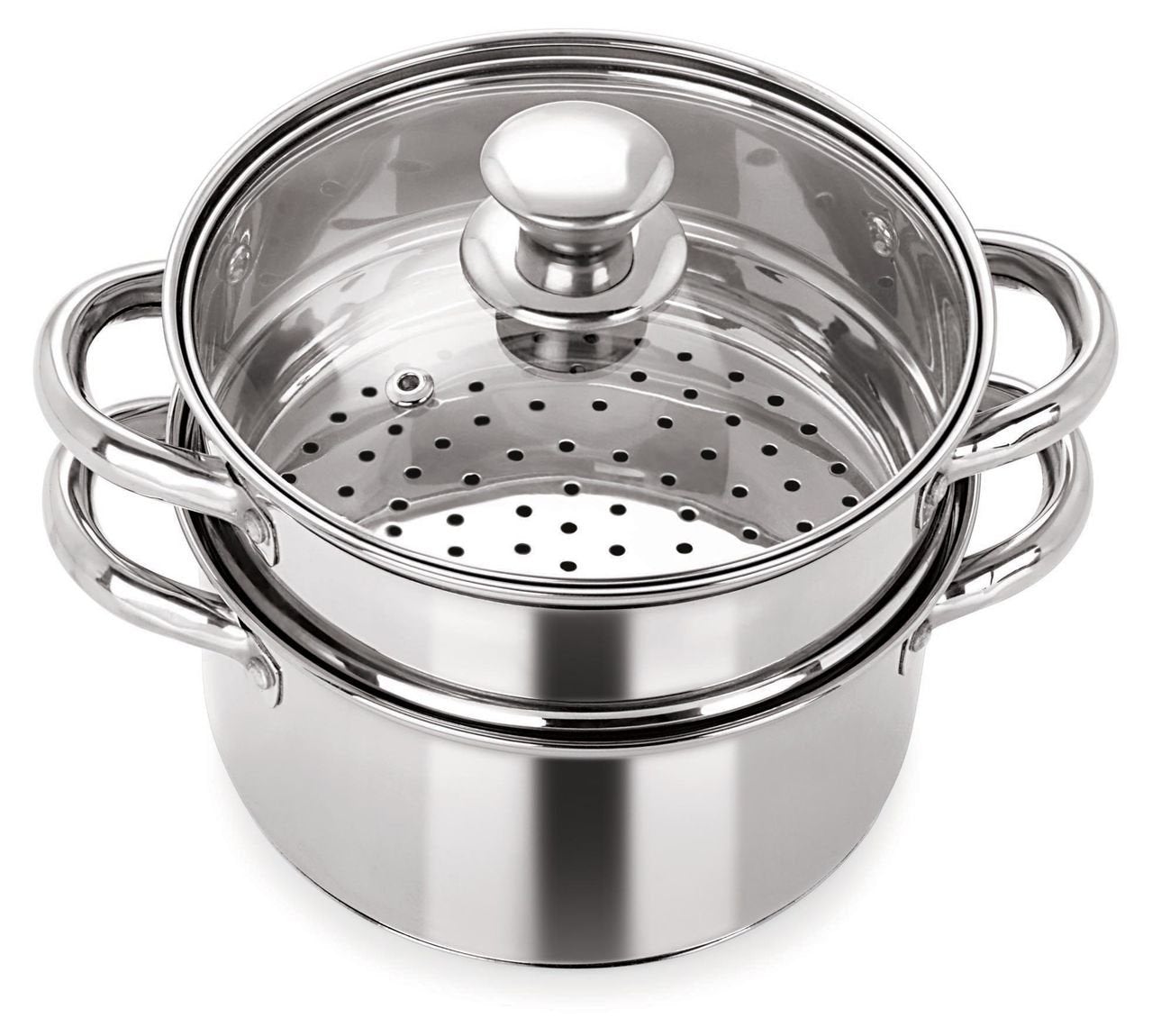 Fancy Induction Compatible Stainless Steel 2 Tier Steamer /Momo Maker, 20cm, 3 Liters