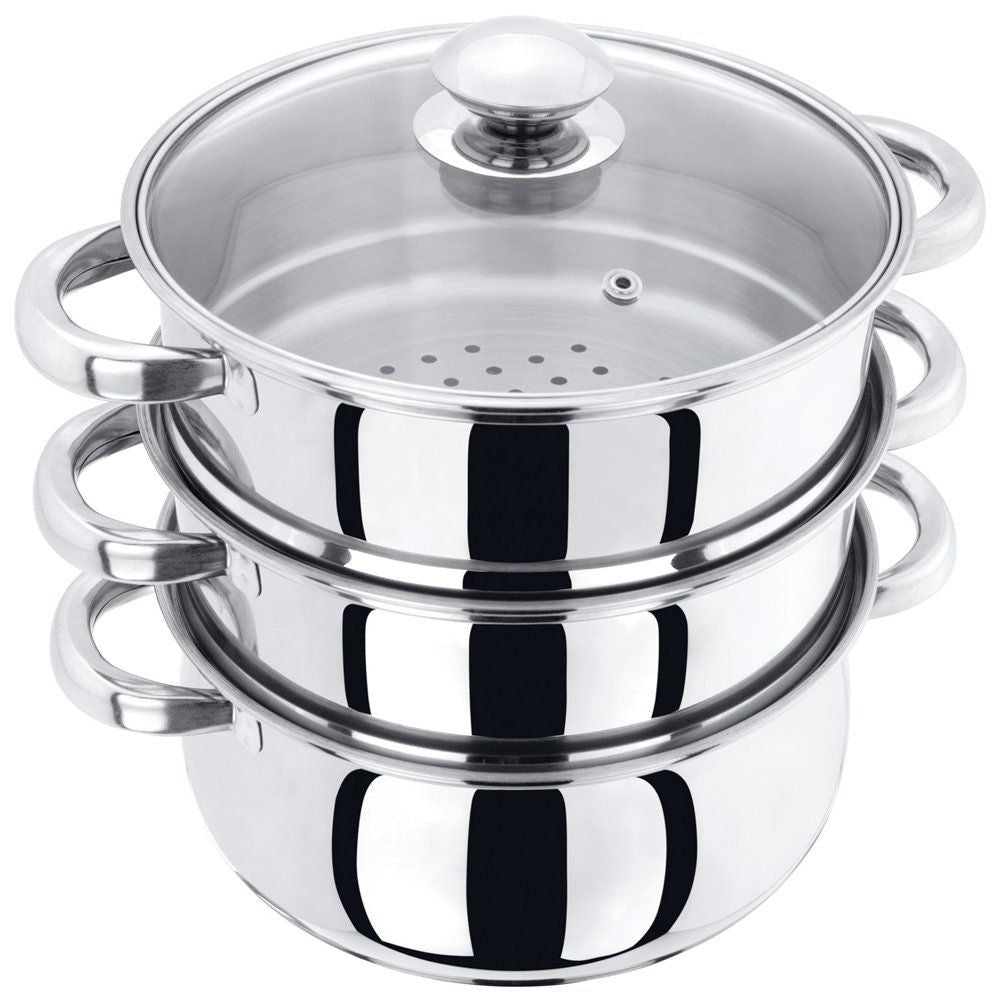 Classy Stainless Steel Induction Friendly 3 Tier Steamer /Momo Maker 18 cm