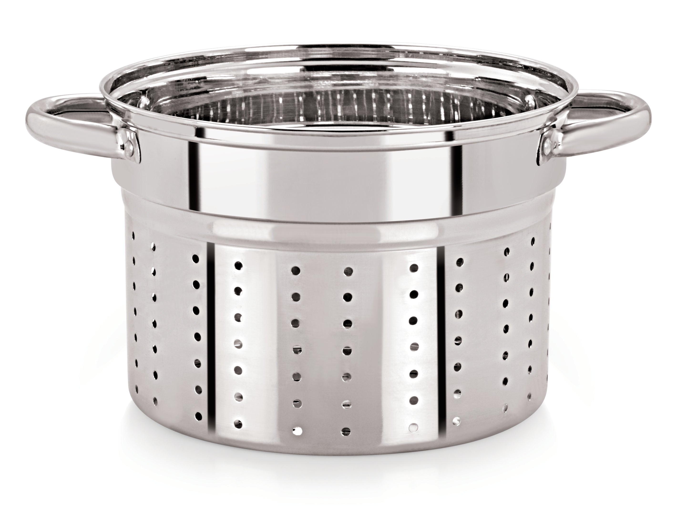 Unique Stainless Steel Tri Ply Induction Base Multi Purpose Pasta Steamer with Glass Lid 20cm
